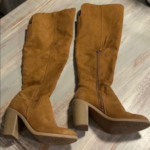 Over the knee heeled boots